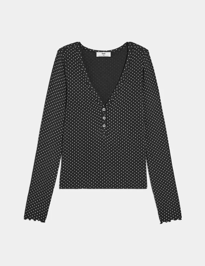 Black with White Polka Dot / XS