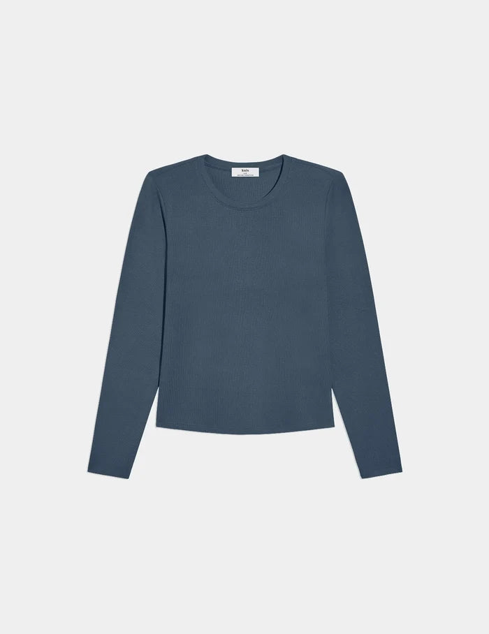 | Modal Rib Long Sleeve shown front-facing against a light gray background | Twilight Navy