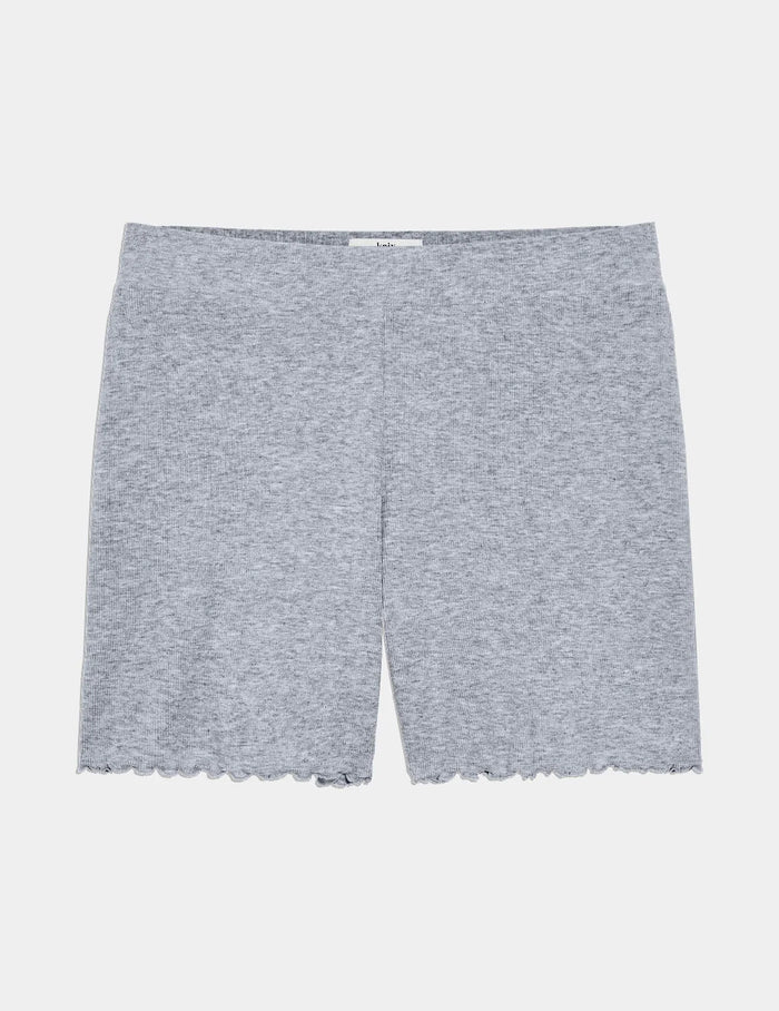 | Modal Rib Short shown front-facing against a light gray background | Heathered Grey