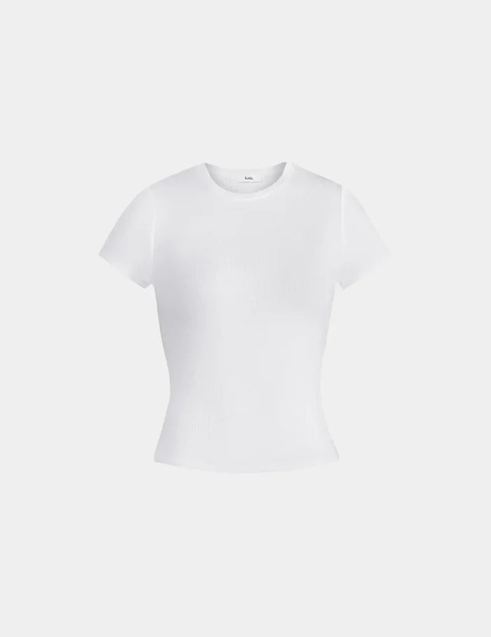 | Modal Rib T-Shirt shown front-facing against a light gray background | White