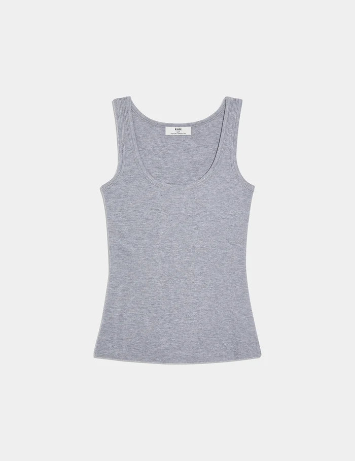 | Modal Rib Tank shown front-facing against a light gray background | Heathered Grey