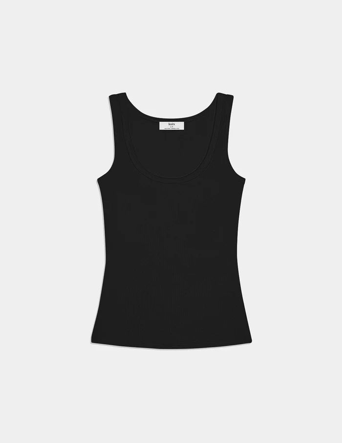 | Modal Rib Tank shown front-facing against a light gray background | Black