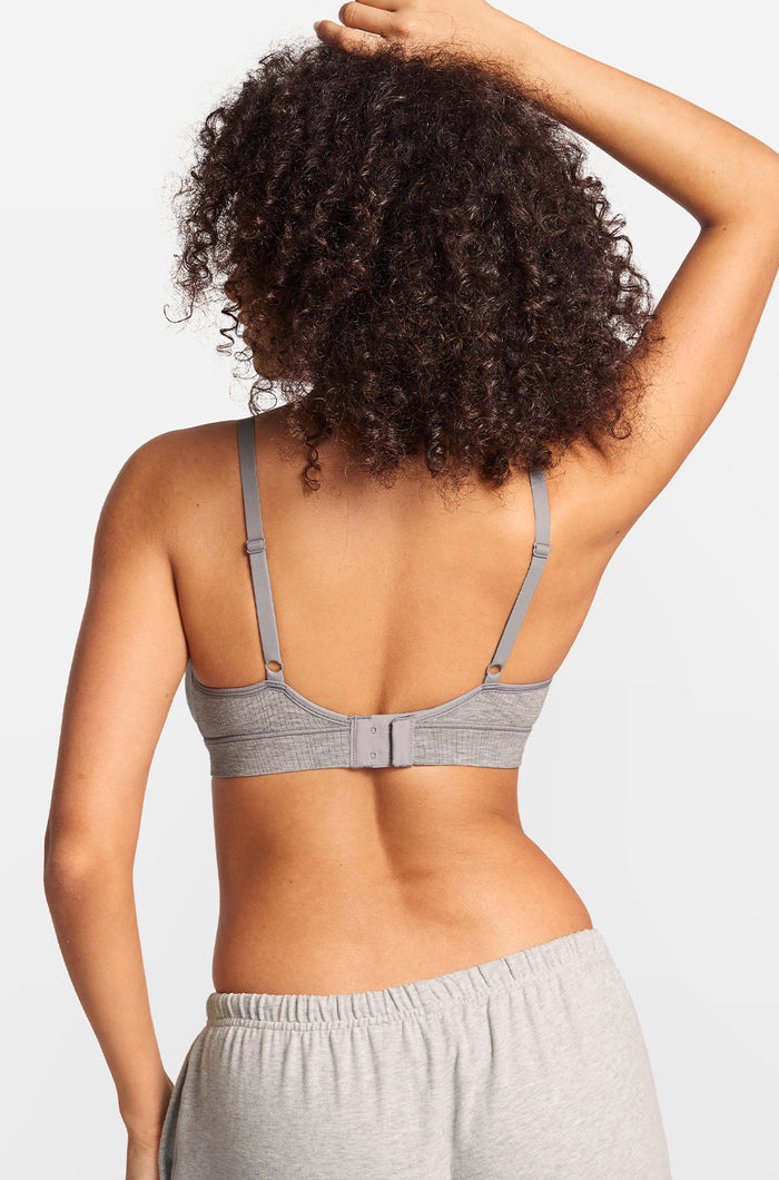 SOULVOR wireless V-neck triangle Bralette Moon Heather Grey