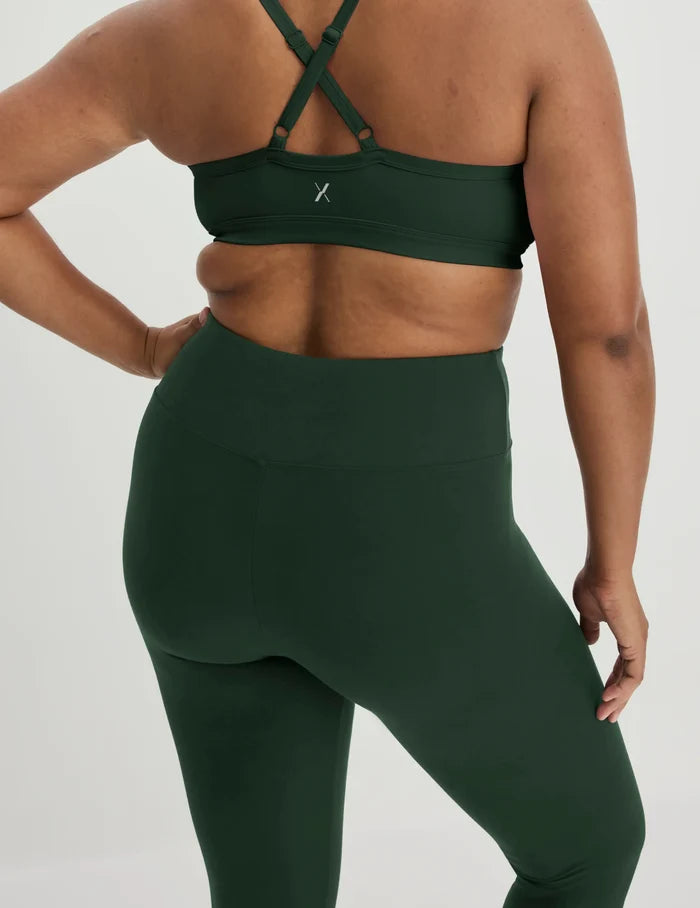 | Back view of model wearing the Modal Ultra Soft Legging highlighting the coverage and fit | Forest