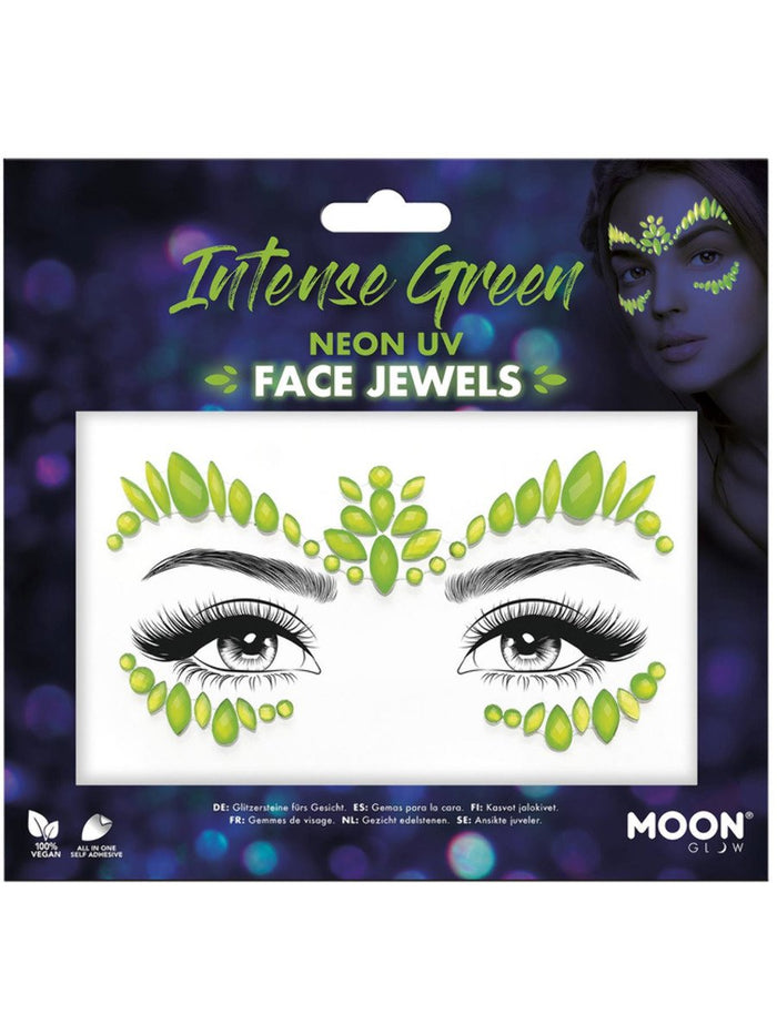 Moon Glow Face Jewels, Intense Green