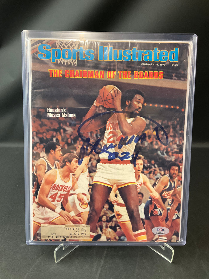 Moses Malone Sports Illustrated NBA PSA Certified Auto Houston Rockets 1979