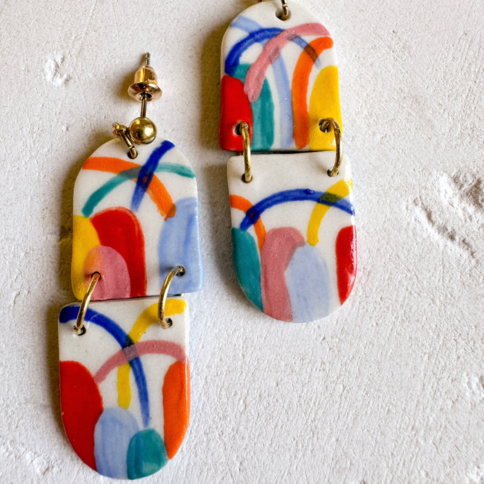 Multi-Colored Arch Earrings