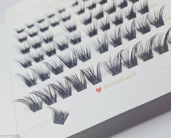 Natural Foxy LD Curl Cashmere Cluster Lashes – Paper Box 8–16mm