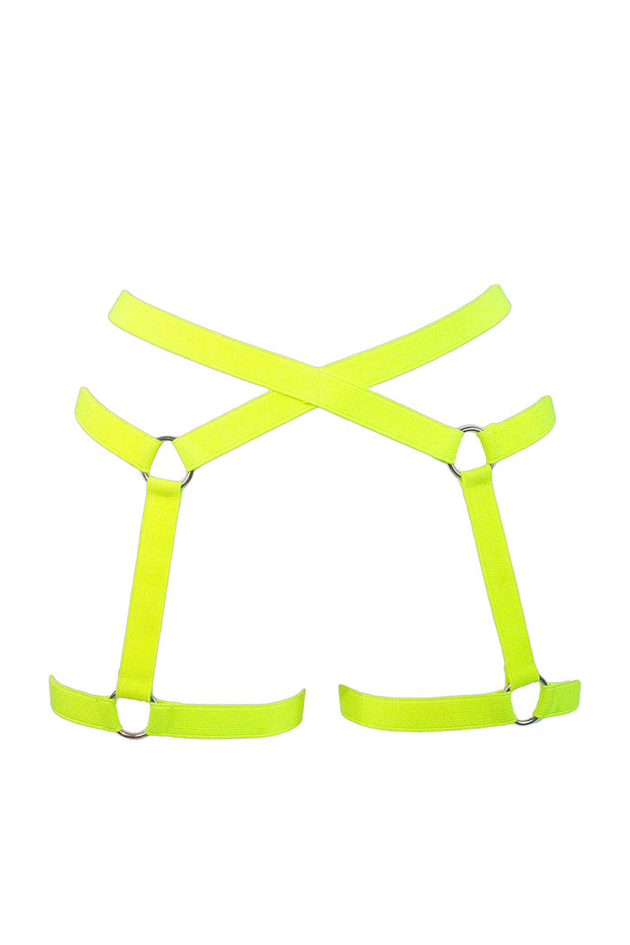 Woman Garter belt Elastic harness / Pole Dance & Festivals Accessories / Neon Yellow,BOTTOMS - EXES LINGERIE