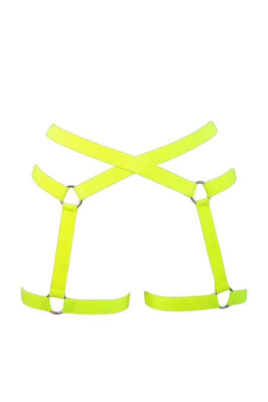 Woman Garter belt Elastic harness / Pole Dance & Festivals Accessories / Neon Yellow,BOTTOMS - EXES LINGERIE
