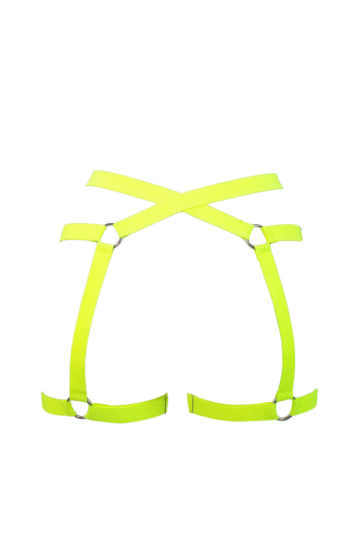 Woman Garter belt Elastic harness / Pole Dance & Festivals Accessories / Neon Yellow,BOTTOMS - EXES LINGERIE