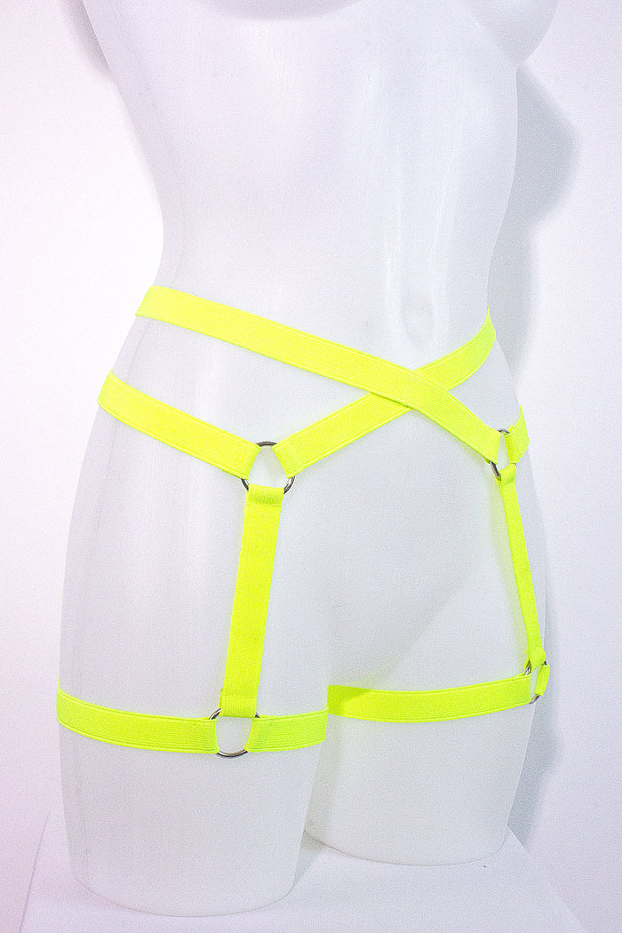 Woman Garter belt Elastic harness / Pole Dance & Festivals Accessories / Neon Yellow,BOTTOMS - EXES LINGERIE