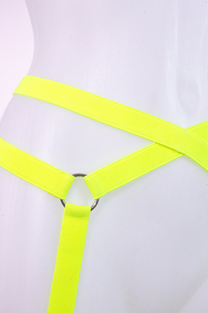 Woman Garter belt Elastic harness / Pole Dance & Festivals Accessories / Neon Yellow,BOTTOMS - EXES LINGERIE