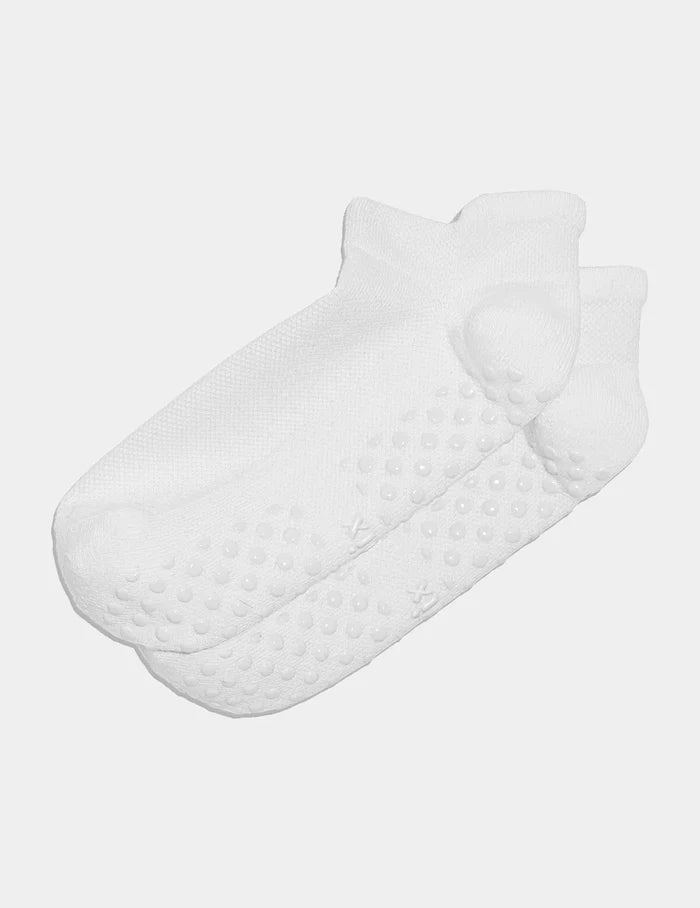 | Front view of model highlighting the coverage and fit | White
