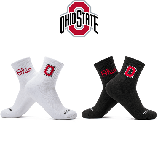 Del Campo Ohio State Buckeyes Pack golf socks featuring both officially licensed team styles