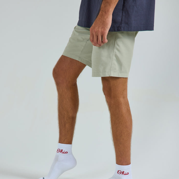 Del Campo Ohio State Buckeyes golf socks on a male model in studio