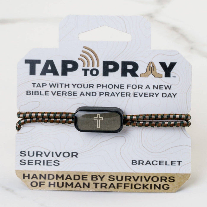 Onyx + Cross | Tap To Pray® Survivor Series Tactical Bracelet