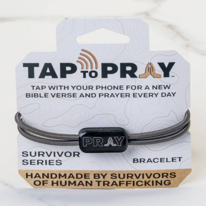 Onyx + Cross | Tap To Pray® Survivor Series Tactical Bracelet
