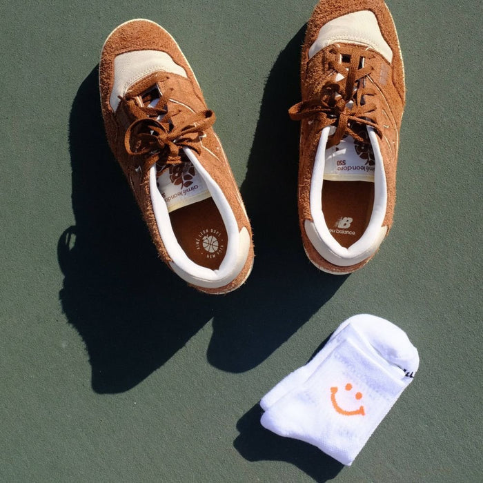 Del Campo Orange Smiley golf socks