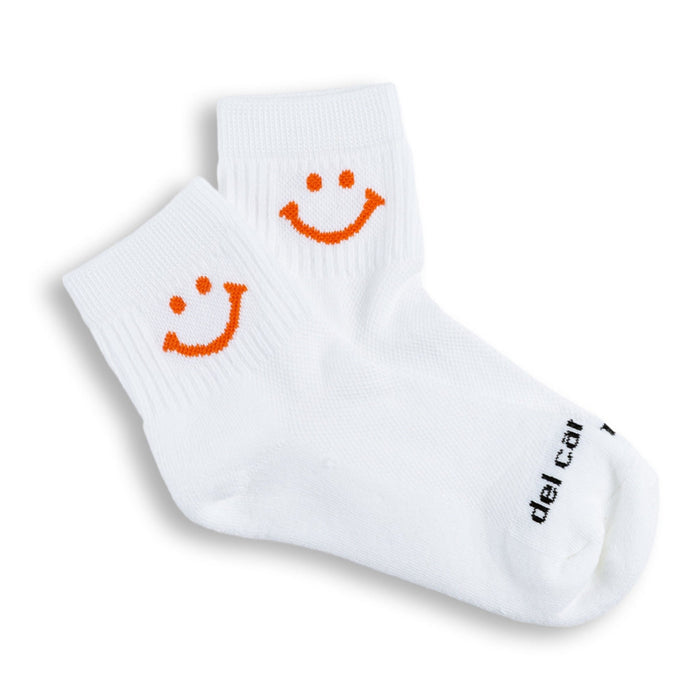 Del Campo Orange Smiley golf socks