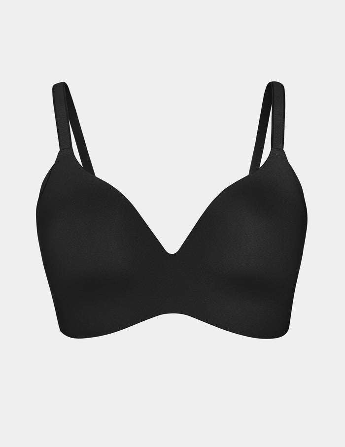 | Front view of model highlighting the coverage and fit | Black
