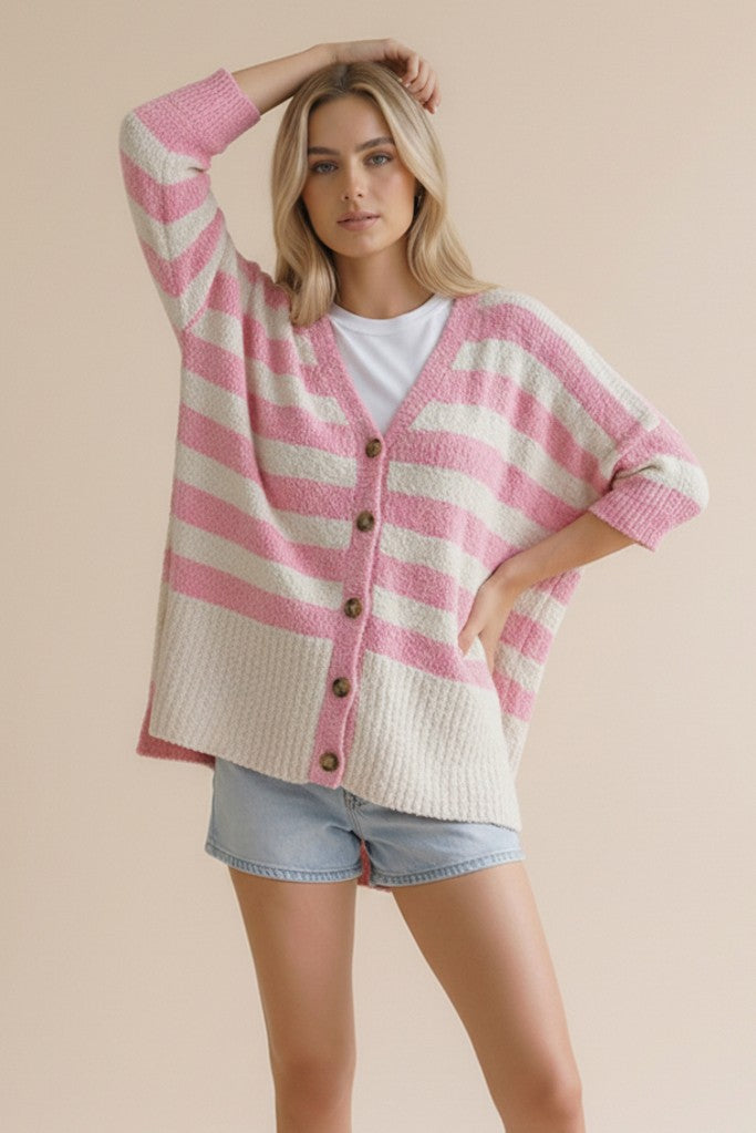 Oversize Stripe Cardigan