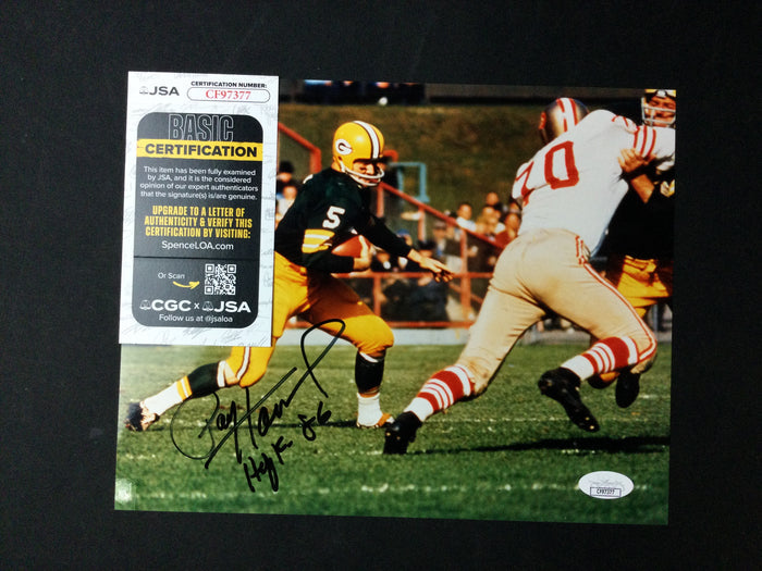 Paul Hornung 8x10 Signed "HOF '06" Action Photo of Green Bay Packers Great JSA Certified