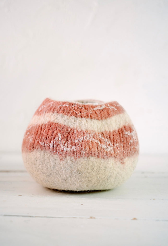 Peachy Pink Ukhamba Natural Harmony Felt Bowl