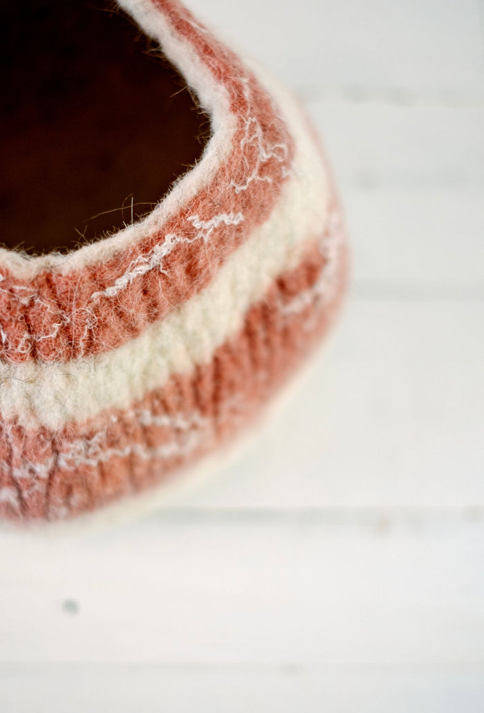 Peachy Pink Ukhamba Natural Harmony Felt Bowl