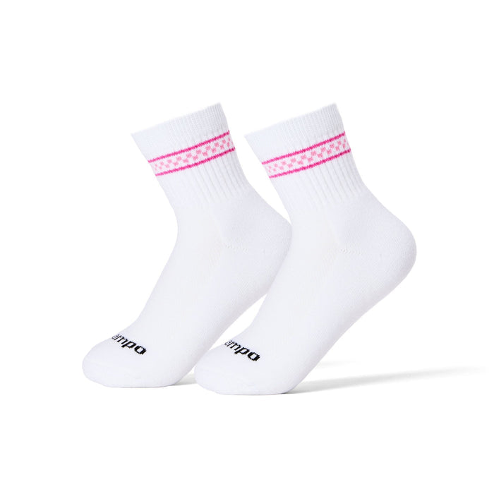 Del Campo Pink Checkered Stripes golf socks