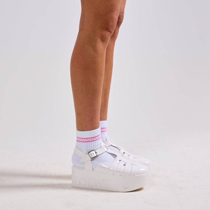 Del Campo Pink Checkered Stripes golf socks