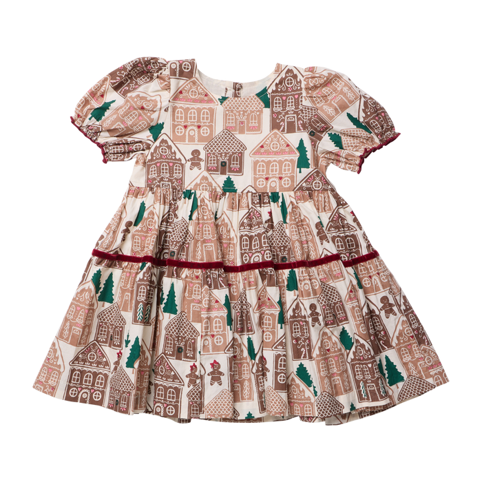 Pink Chicken Girls Eliza Dress in Blush Gingerbread Houses