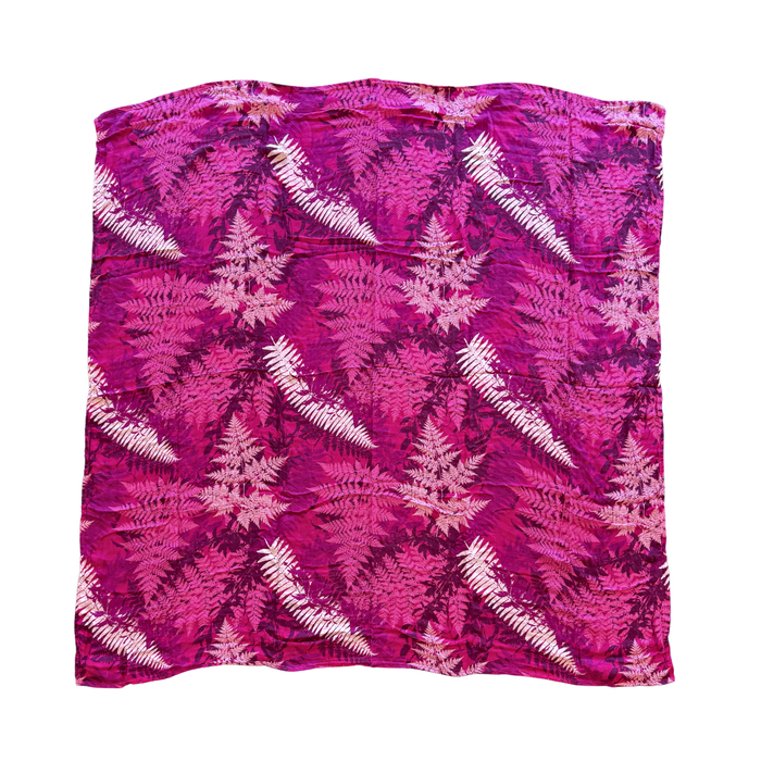 Pink Hawaiian Ferns Kapa Moe — Hawaiian Bamboo Swaddle Blanket
