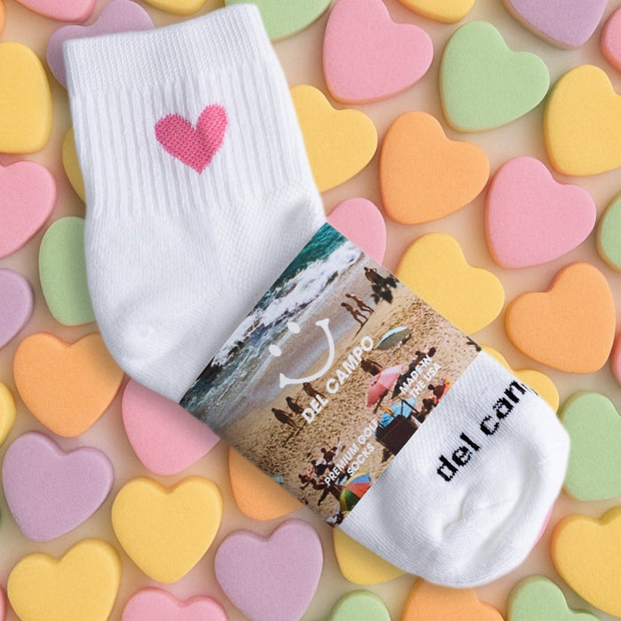 Del Campo Pink Hearts golf socks
