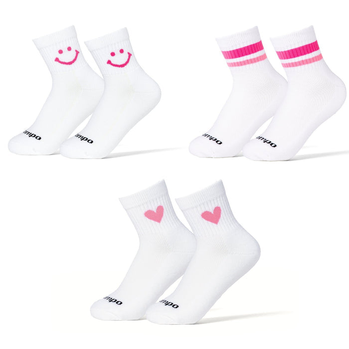 Del Campo Pink Pack golf socks featuring three pink Del Campo designs
