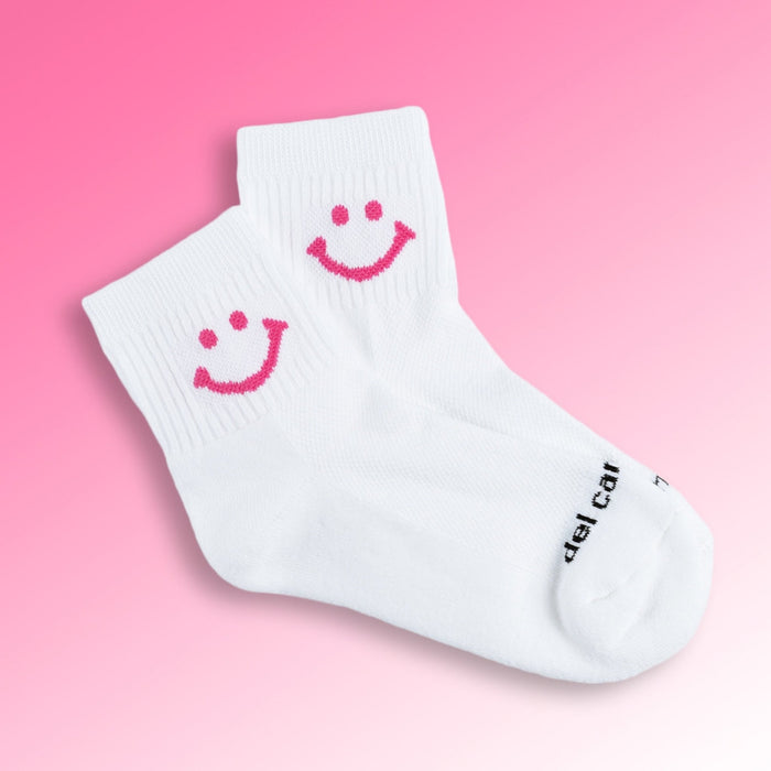 Del Campo Pink Smiley golf socks