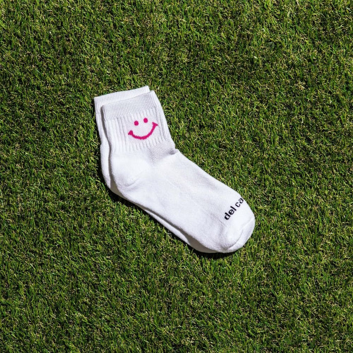 Del Campo Pink Smiley golf socks