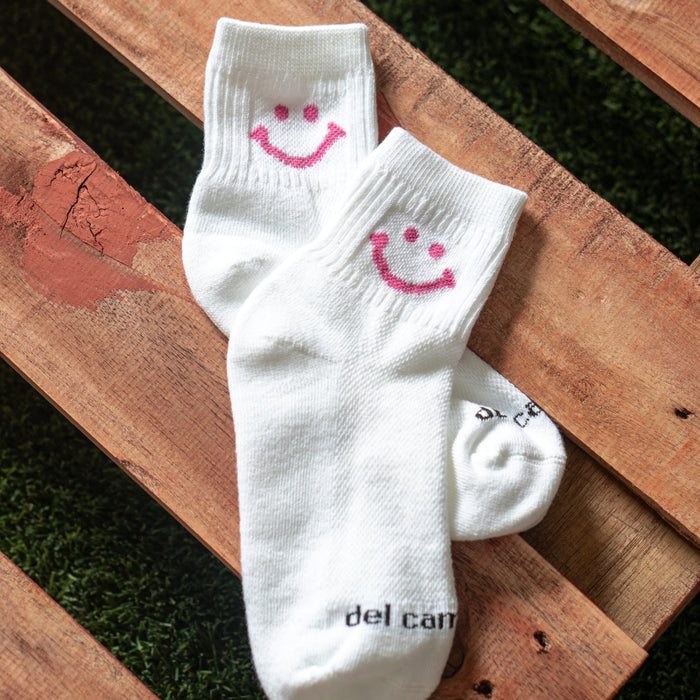 Del Campo Pink Smiley golf socks