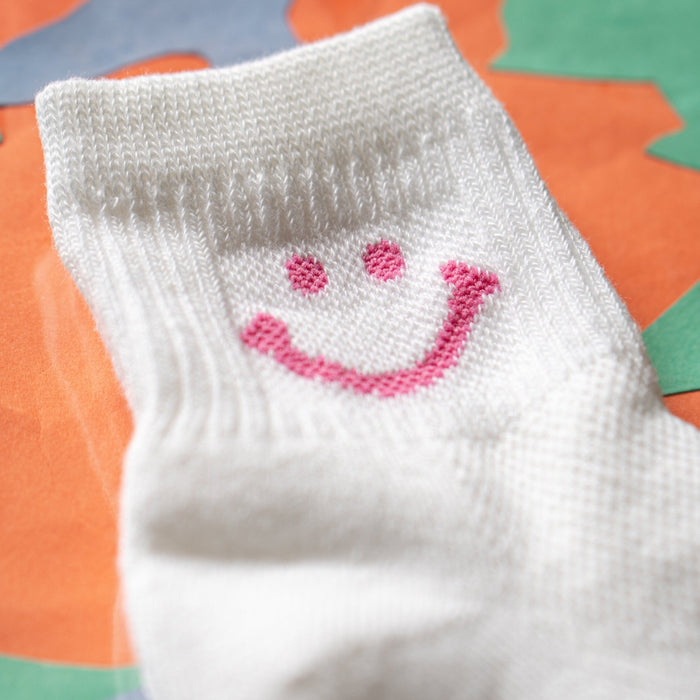 Del Campo Pink Smiley golf socks