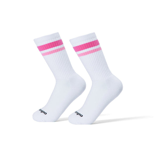 Pink Stripe Crew Socks - del campo