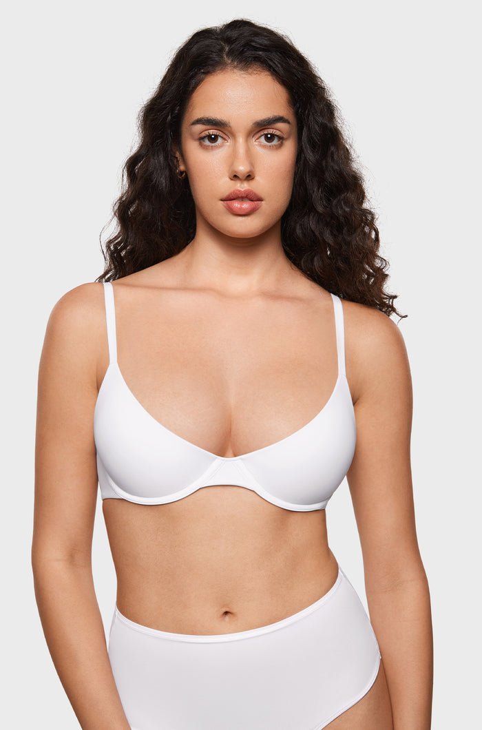 Women's Plunge Lightly Padded Demi Bra White