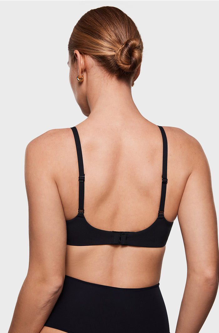 Women's Plunge Lightly Padded Demi Bra Black