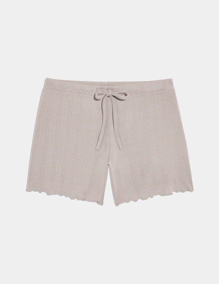 | Pointelle Short shown front-facing against a light gray background | Dove Grey