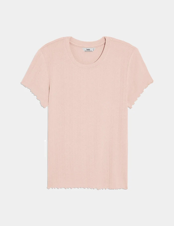 | Pointelle T-Shirt shown front-facing against a light gray background | Hush