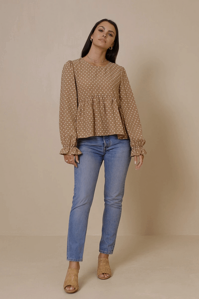 Polka Dot Peplum Top