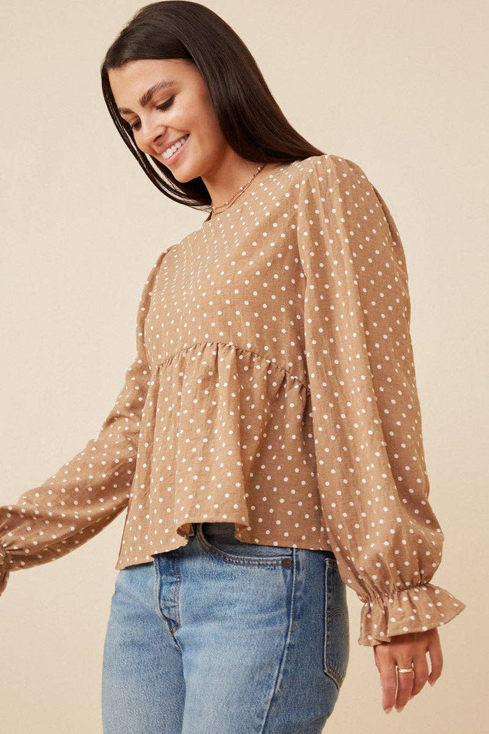 Polka Dot Peplum Top