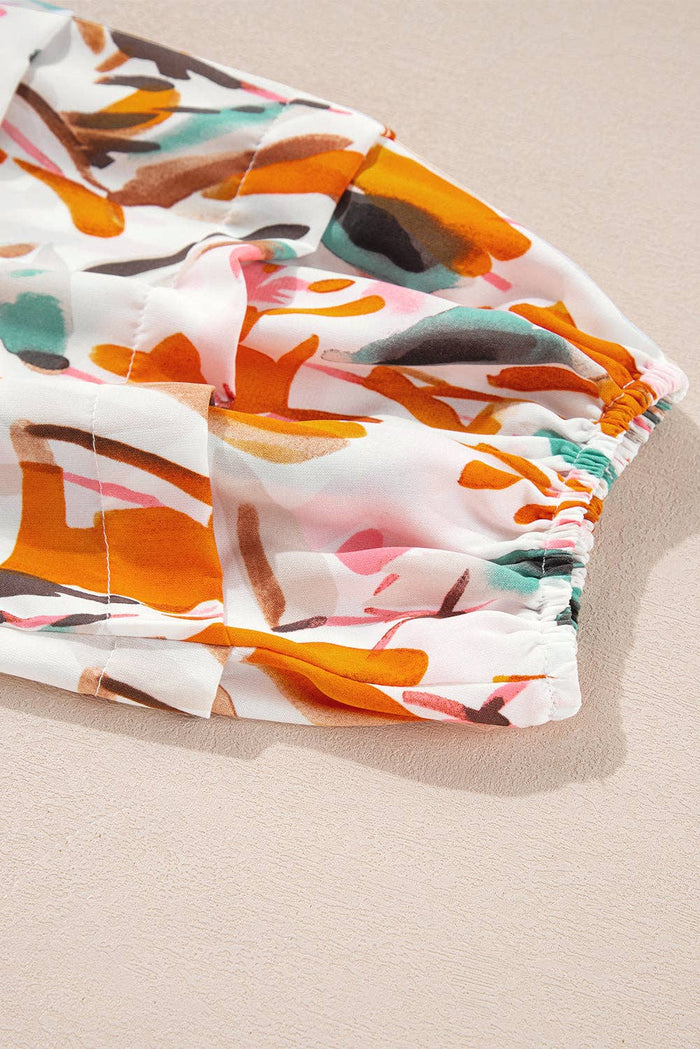 Print 3/4 Sleeve Blouse
