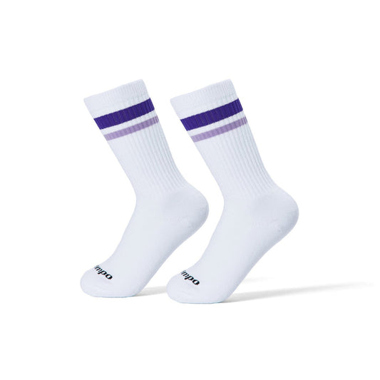 Purple Stripe Crew Socks - del campo