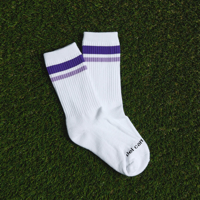 Purple Stripe Crew Socks - del campo