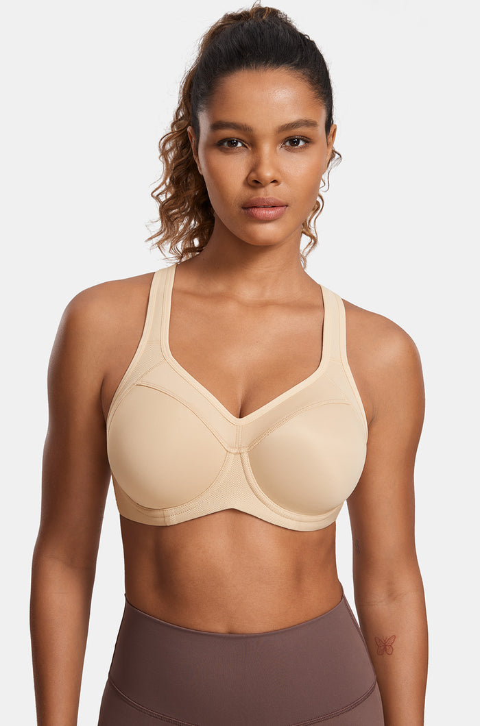 Women's Racerback Underwire Sport Bra Beige